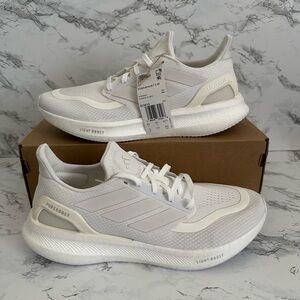 adidas PureBoost 5 Triple White Athletic Shoes Comfort ID3619 Women’s Size 10